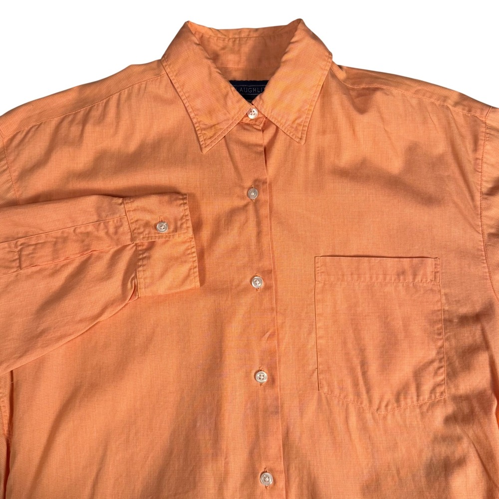 J.‎ McLaughlin Orange Cotton Button Down Shirt Womens 6 Long Sleeve Pocket USA
